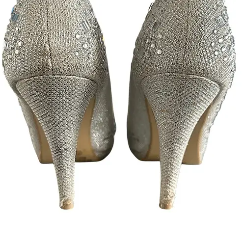 Top Moda Silver Rhinestone Sparkling Platform Stiletto Heels Apple-2