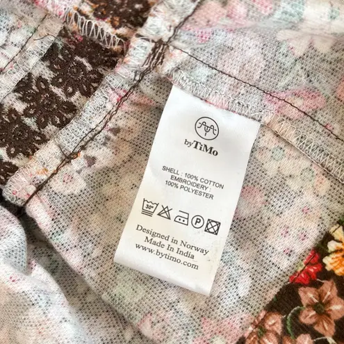 ByTimo NEW Baby Cord Shift Dress Floral Corduroy Lace Tiered Brown Multi XS