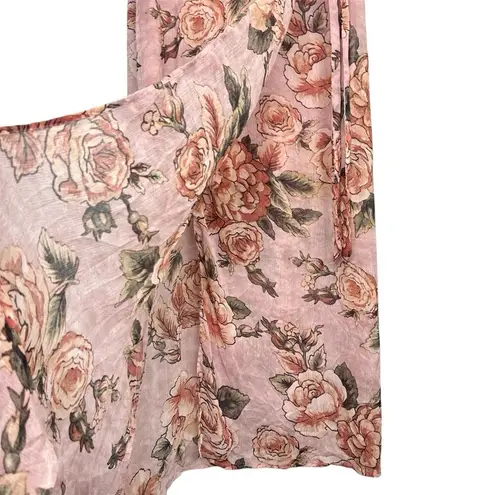 Urban Girl Women Floral Chiffon Babydoll Maxi Dress Size 1X Pink Sheer Fairy Y2K