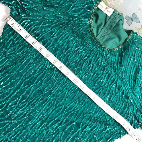 Laurence Kazar Vintage Elegant Green Dress New York Black Tie Cocktail Dress