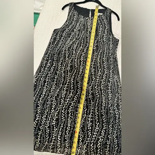 Robbie Bee NWT Black Abstract Dot Pleated Chiffon Dress Whimsy Festival Size 14