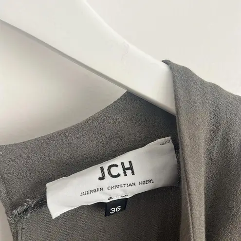 JCH Juergen Christian Hoerl Taupe Gray Minimalist Cap Sleeve Jumpsuit Size 36 EU