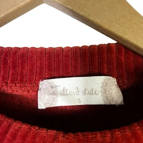 Altar'd State NWT Altar’d State Ribbed Cropped Top Womens S Rust Cozy Casual Long Sleeve
