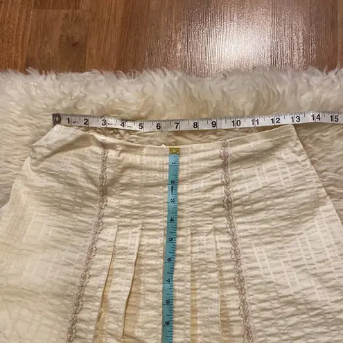 Shin Choi Skirt Set Lace Floral Midi Cottagecore Pleated Cotton Cream EUC Sz 4