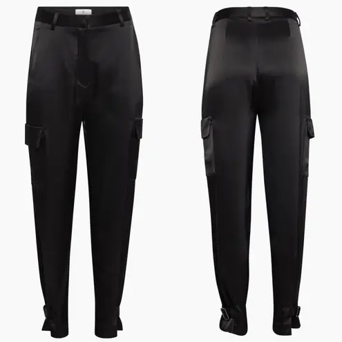 Babaton Refined Satin Cargo Pant - Black - 4