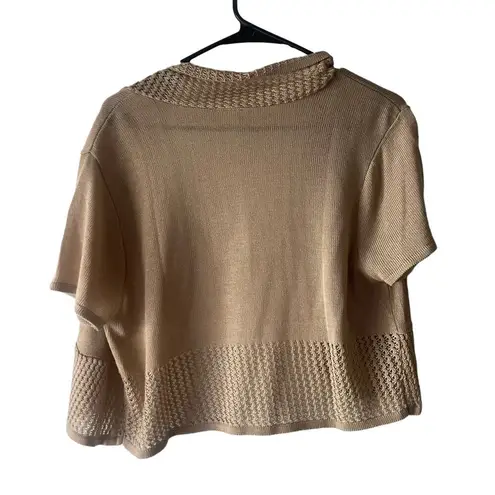 Sweet Kizz Y2k Women's Size Large USA Tank Open Front Cardigan Sweater Brown