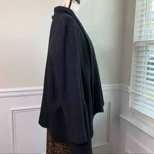 Joie ‎ black wool blend waterfalls sweater cardigan size large minimalist
