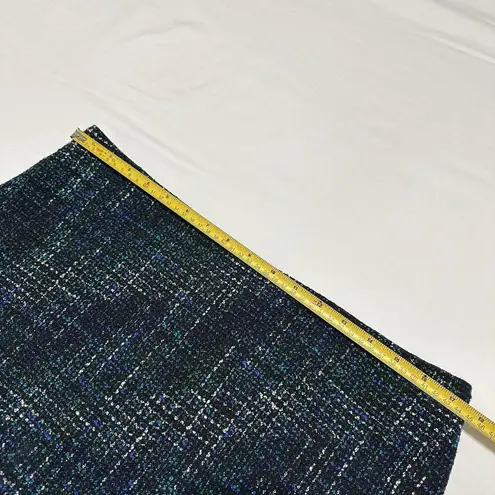 Karl Lagerfeld Size 14 Blue/Black Patterned Tweed Pencil Skirt