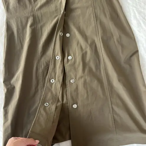 LUCY Active Adventure Dress Olive Green Short Sleeve Button Down Flex Size L Size L