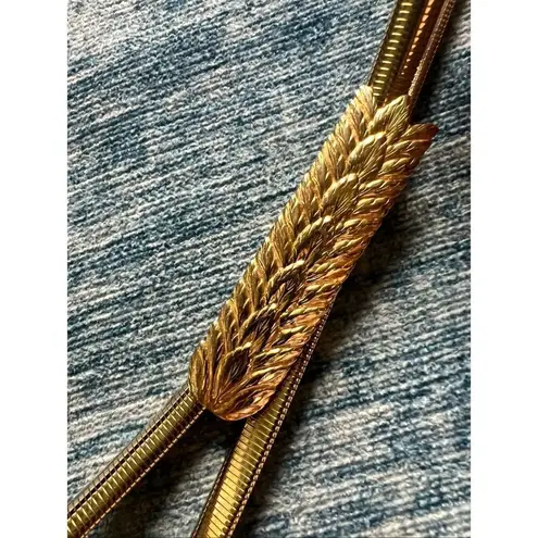 Vintage Gold Tone Snake Wheat Stretch Dress Belt Gold