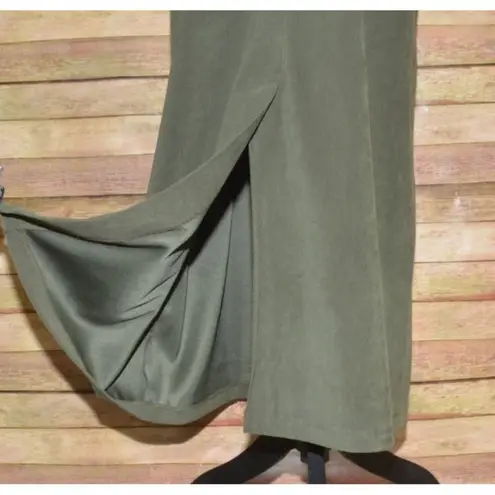 White Stag Ladies Green Faux Suede Sleeveless Maxi Dress Size L 12/14 90's Y2K