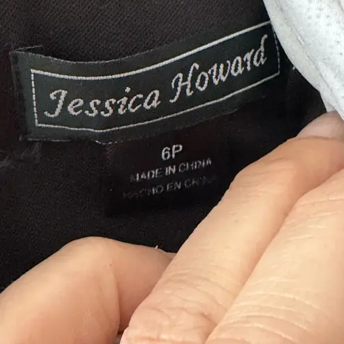 Jessica Howard Black A Frame Short Dress With Pearl Beaded Collar