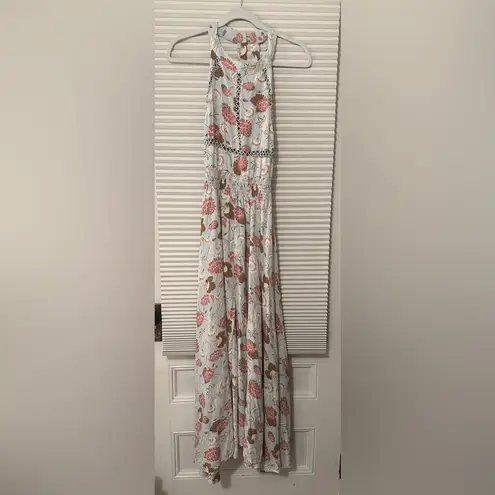 Anthropologie JAASEx ENDLESS SUMMER BOHEMIAN FLORAL SLEEVELESS-HALTER MAXI DRESS