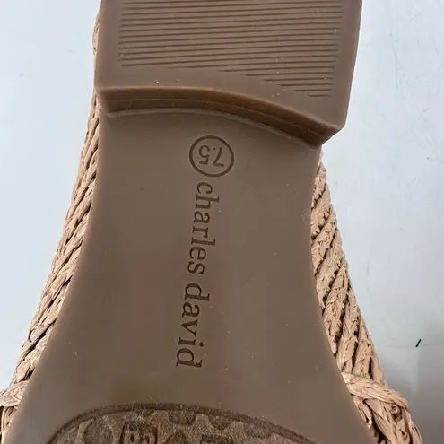 Charles David NWOT Women’s Finite Woven Raffia Loafer Size 7.5M Tan Flats - Image 3