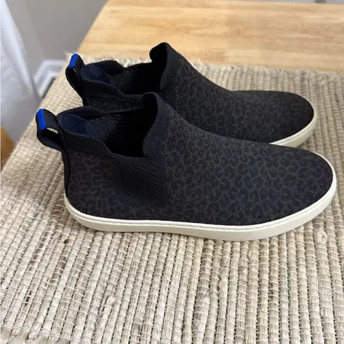 Rothy’s 8.5 Chelsea high top ankle boot Black and Brown cheetah print