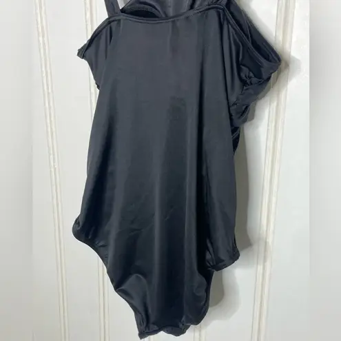 MiracleSuit Novel Ideas Crisscross High Neck One-Piece Swimsuit Sz 12 822