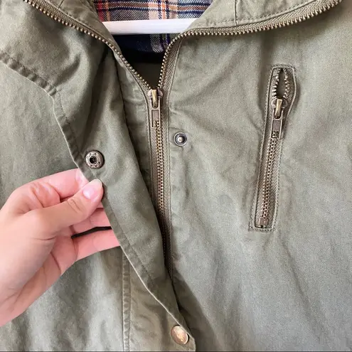 mine Plaid Utility Jacket Green Sz Small