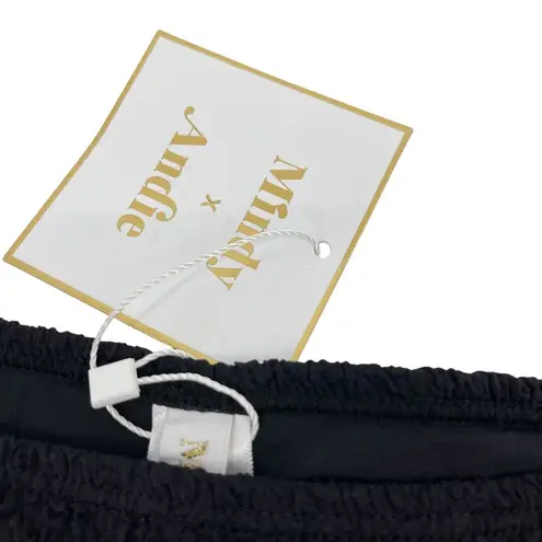 ANDIE Mindy x Swim The Bikini Bottom Popcorn Textured Black Size Large NEW