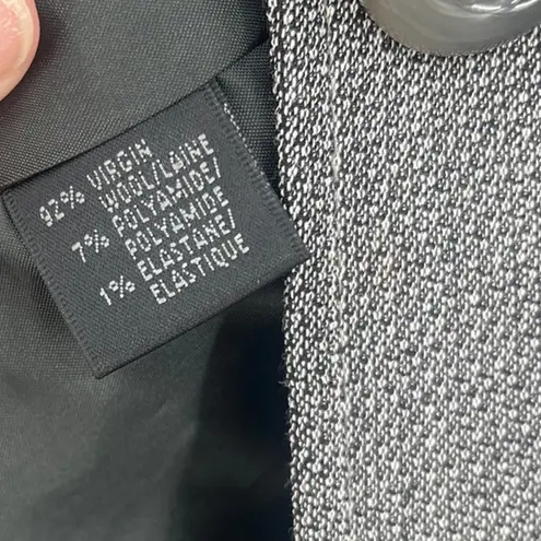 Lafayette 148 Virgin Wool Pin Check Womens Blazer Sz 16 Academia Preppy 2 Button Gray