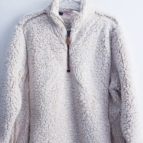 Pink Lily  Sherpa Quarter Zip Long Sleeve Pullover Sweater