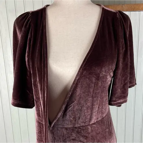 Baltic Born Katelyn Velvet Maxi Wrap Dress Size Medium Clove Brown Boho Wedding