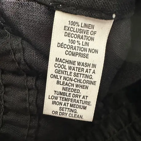 Blue Saks Fifth Avenue Womens size Medium Sleeveless Linen Jumpsuit Black