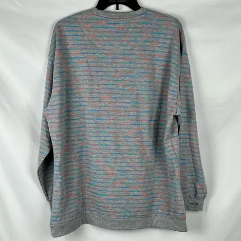 Southern Marsh  Multicolored Strips Gray Seawash Rally Sweatshirt Medium - Image 3
