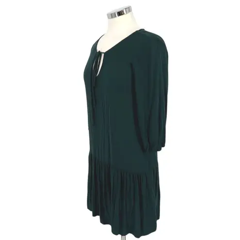 Michael Stars Keyhole Flounce Dress Dark Green Size XS
