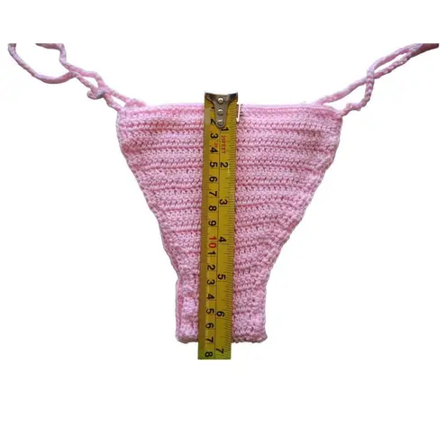 Handmade Nikita Naomi Crochet Swimwear Alize Pink Bikini BOTTOM, Size Large