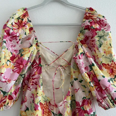 LPA Floral Babydoll Mini Dress