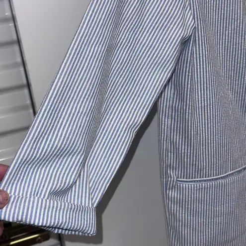 Vintage Real Life white and blue pinstripe Blazer women's Size S
