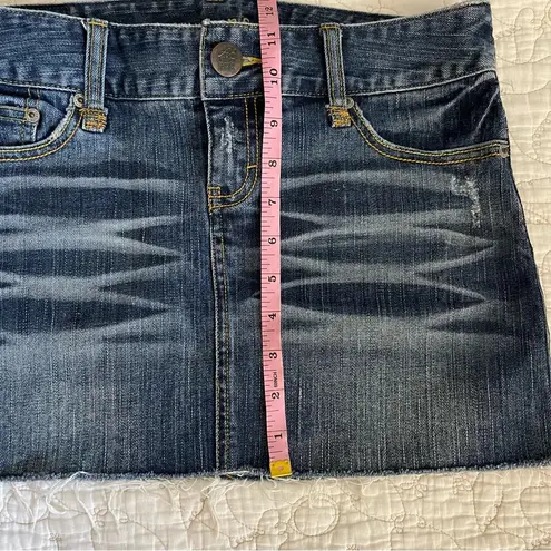 American Eagle Vintage Y2K  Mini Skirt Denim Cut Off Low Rise Jean Size 2 XS