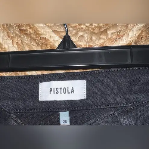 Pistola Women's Teagan High Waist Slit Cuff Slim Leg Black Jeans, Size 28