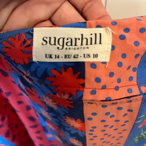 Modcloth Sugarhill Brighton  Petal Perfect Floral Tie-Shoulder top size 10