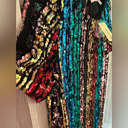 Francesca's rainbow bling Sequin Christmas new years short party Dress, NWT SM