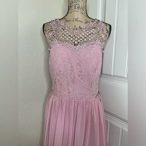 City Triangles NTM: David’s Bridal Blush Pink A-Line Gown with Gemstones Sz 17