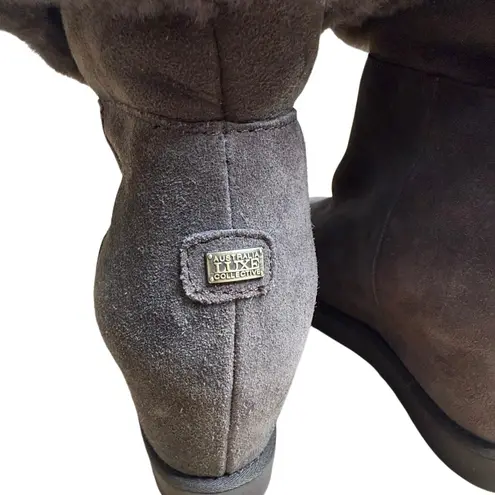 NWOB Australian Luxe Classic Cosy Tall Brown Shearling Ugg Wedge Boot Size 8