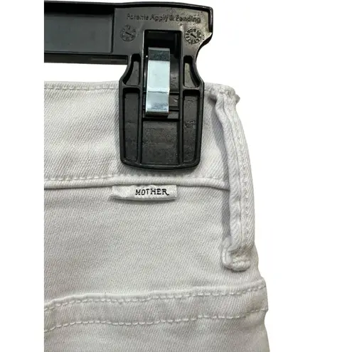 MOTHER Stunner Zip Ankle Step Fray Sz 27 White Jeans Little Miss Innocent #OP9