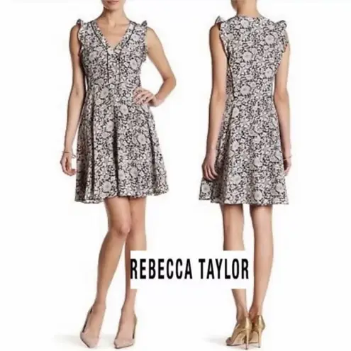 Rebecca Taylor  Bohemian floral silk pink and white dress