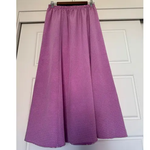 Y2K Vintage Reversible sz M Womens Polkadot Floral High Waist ALine Maxi Skirt Purple Size M