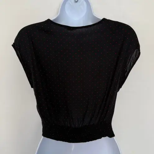 ZARA  Black & Red Polka Dot Crop Top - Size S