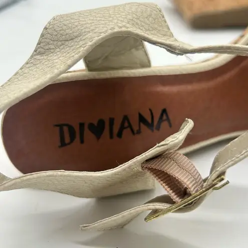 Diviana Sandal Womens Brown Cream 8 Ankle Strap Open Toe Wedge Sandal NEW