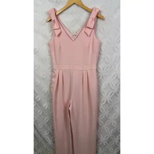 Elle Pink Sleeveless Bow Wide Leg Jumpsuit Size S