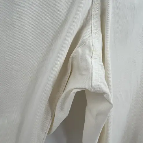Nili Lotan East Hampton Pants Crop Straight Leg Raw Hem Eggshell Cream Size 12