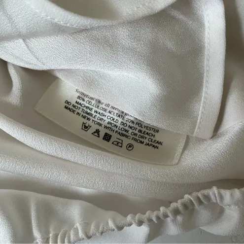 MM.LaFleur Top Womens White Drapped Long Sleeve Blouse Size M