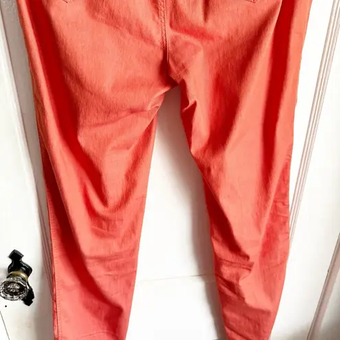 Lafayette 148  New York Orange Mercer Skinny Ankle Pants Slacks Peach Rose Size 6