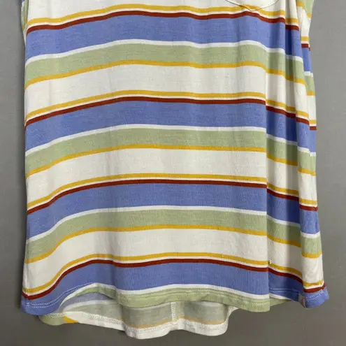 prAna Tank Top Foundation Scoop Neck Women Morning Glory Stripe Shirt Small