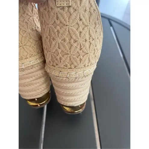 Franco Sarto  Marsha Espadrille Wedge Sandals Beige Size 8.5 M