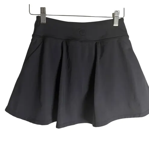 Addison Bay Black Golf Tennis Athletic Flounce Mini Skirt Shorts Size XXS