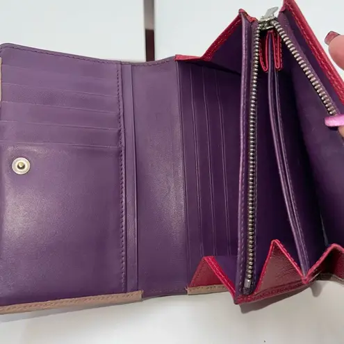Loewe  Lambskin Wallet‎ with Lock on Zipper pull Red and Purple Interior